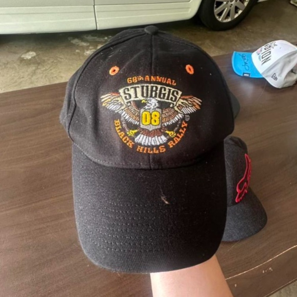 68th Annual Sturgis 08 Black Hills Rally Adjustable Hat Cap Biker Patriotic Mens